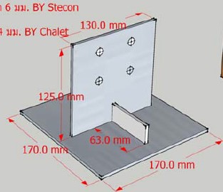 [Z-FCSPM-500-10060] Plate ฐานเสา C1 ขนาด 170 x 170 หนา 4 มม