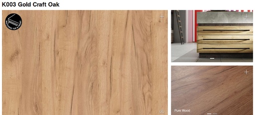 [391D01S2872K02520702800] LHDF E0 KronoDesign K003 GOLD CRAFT OAK 2.5x2070x2800