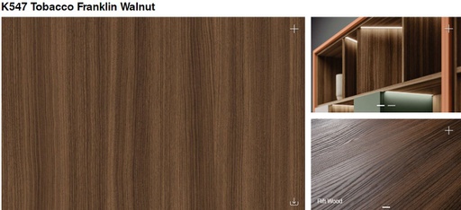 [391D01S2876K02520702800] แผ่น LHDF E0 KronoDesign K547 Tobacco Franklin Walnut 2.5x2070x2800